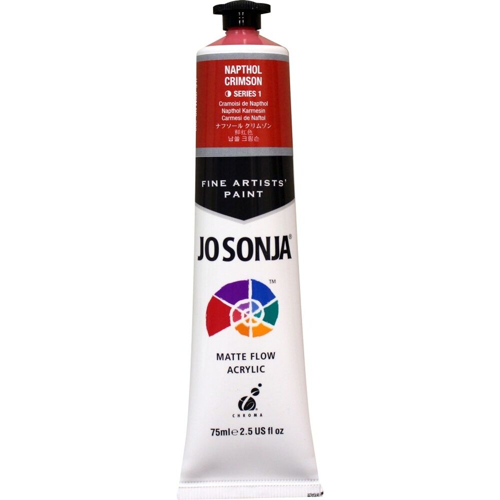 6PK Jo Sonja Acrylic Colour Series Artist Craft Paint 75mL Tube Napthol Crimson