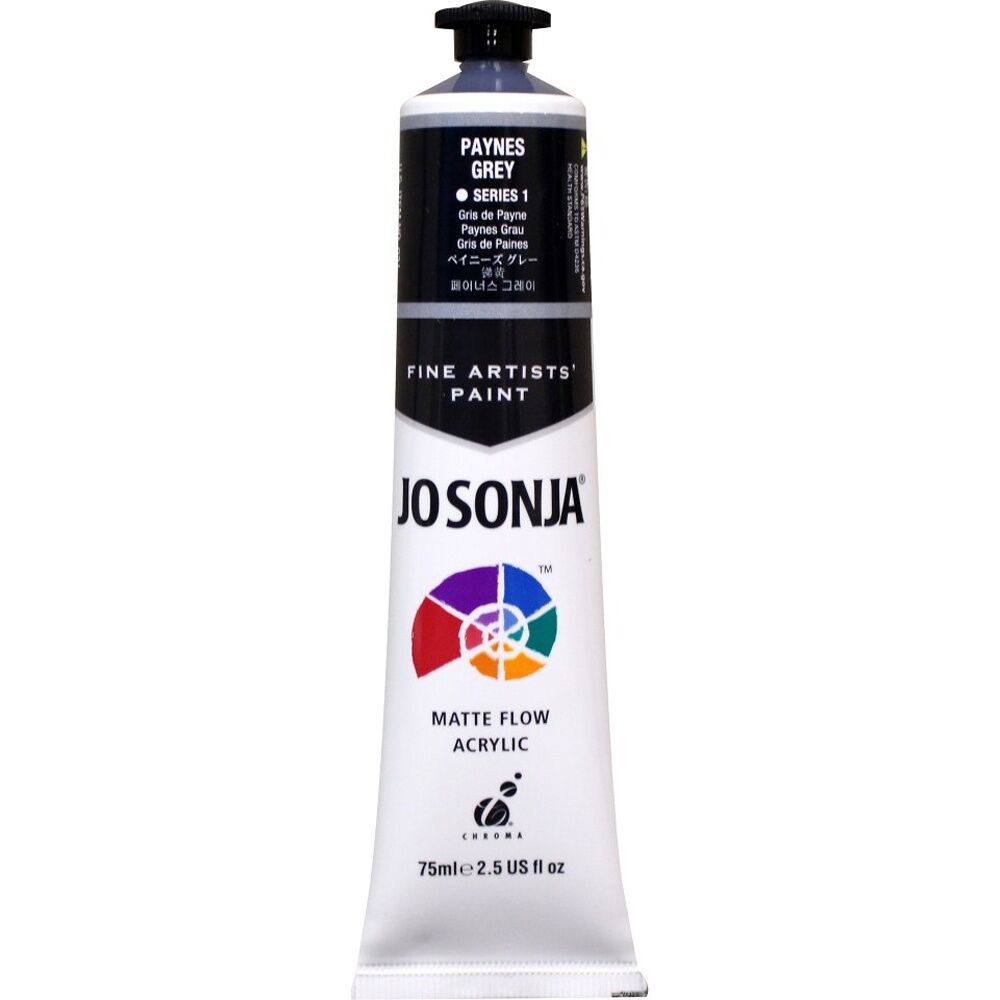 6PK Jo Sonja Acrylic Colour Series Artist Craft Paint 75mL Tube Paynes Grey