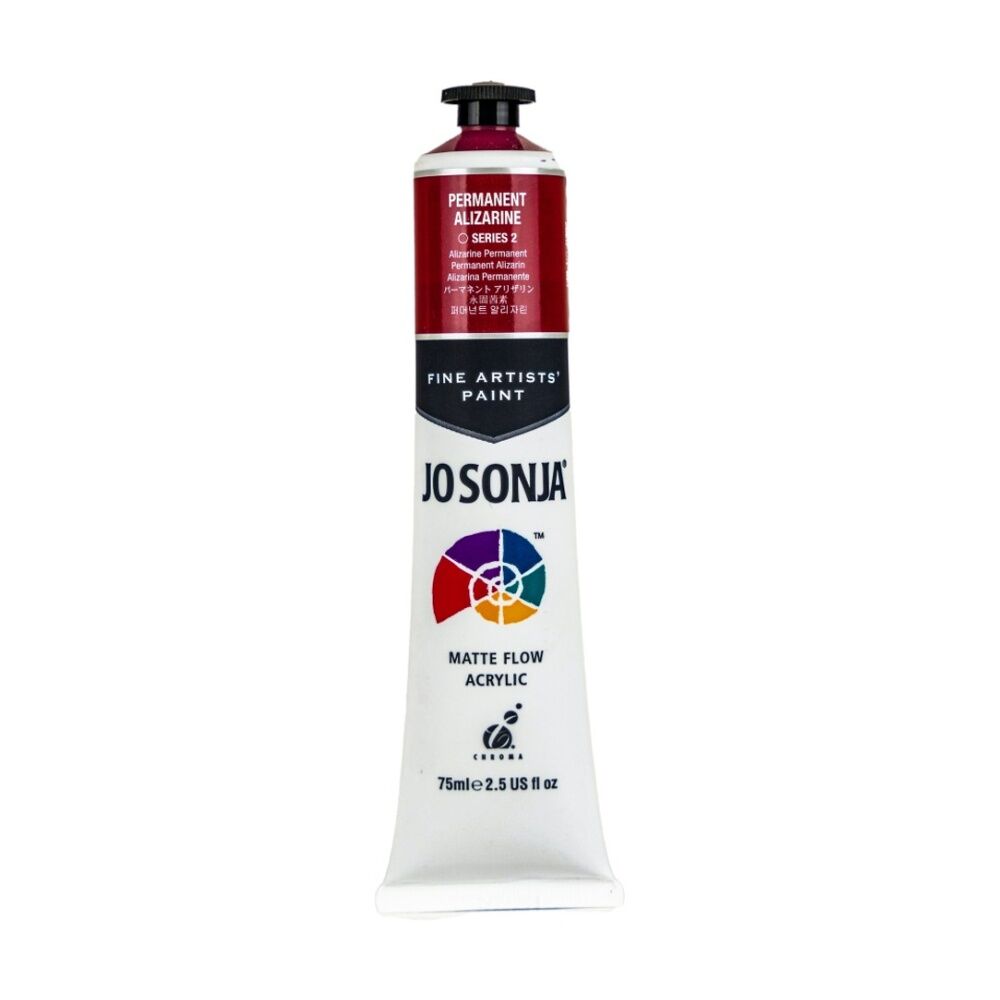 6PK Jo Sonja Acrylic Colour Series Artist Paint 75mL Tube Permanent Alizarine