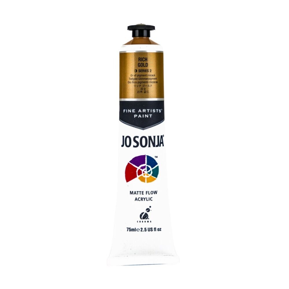 3PK Jo Sonja Acrylic Colour Series Artist Craft Paint 75mL Tube Rich Gold