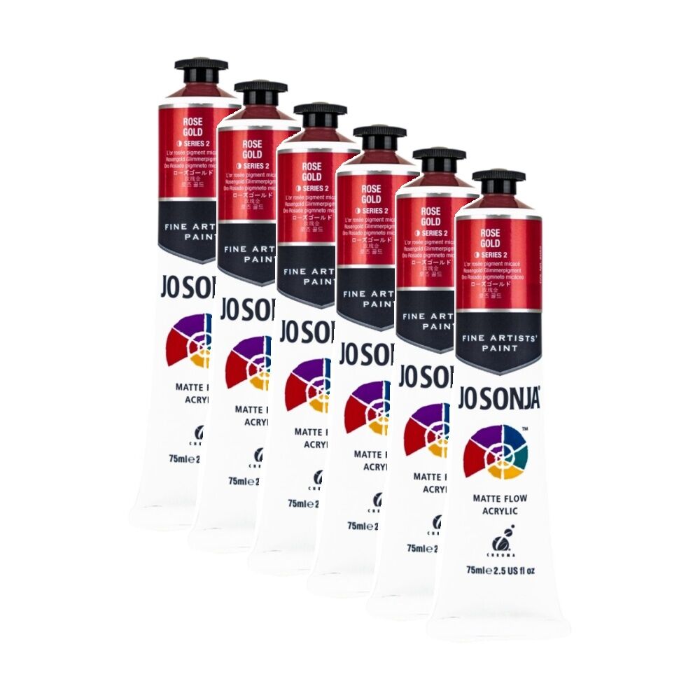 6PK Jo Sonja Acrylic Colour Series Artist Craft Paint 75mL Tube Rose Gold