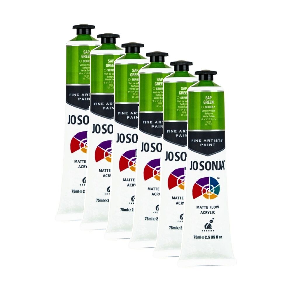 6PK Jo Sonja Acrylic Colour Series Artist Craft Paint 75mL Tube Sap Green