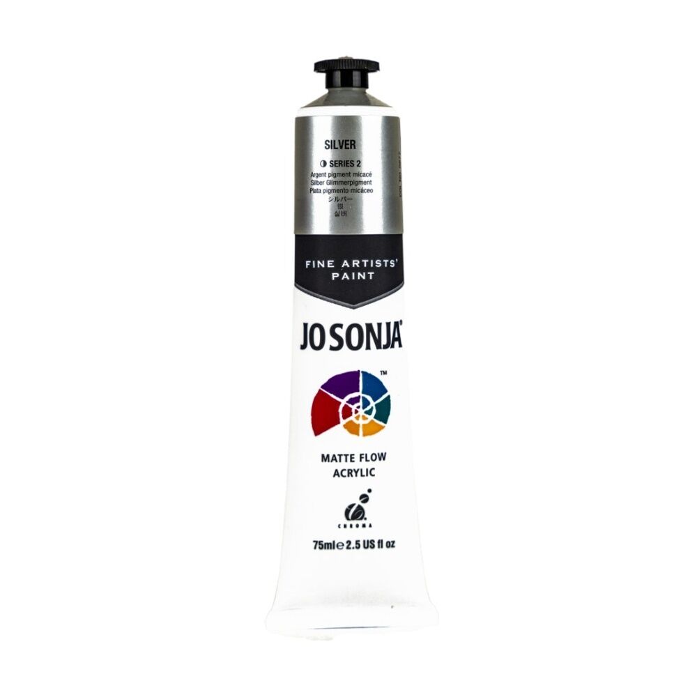 6PK Jo Sonja Acrylic Colour Series Artist Craft Paint 75mL Tube Silver
