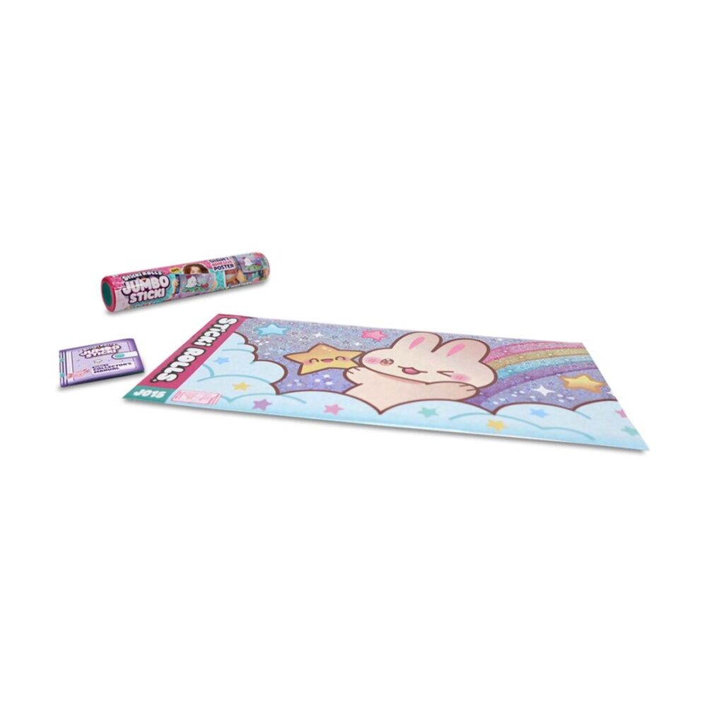4PK Sticki Rolls Jumbo Capsule Tube Mystery Sticker Assorted