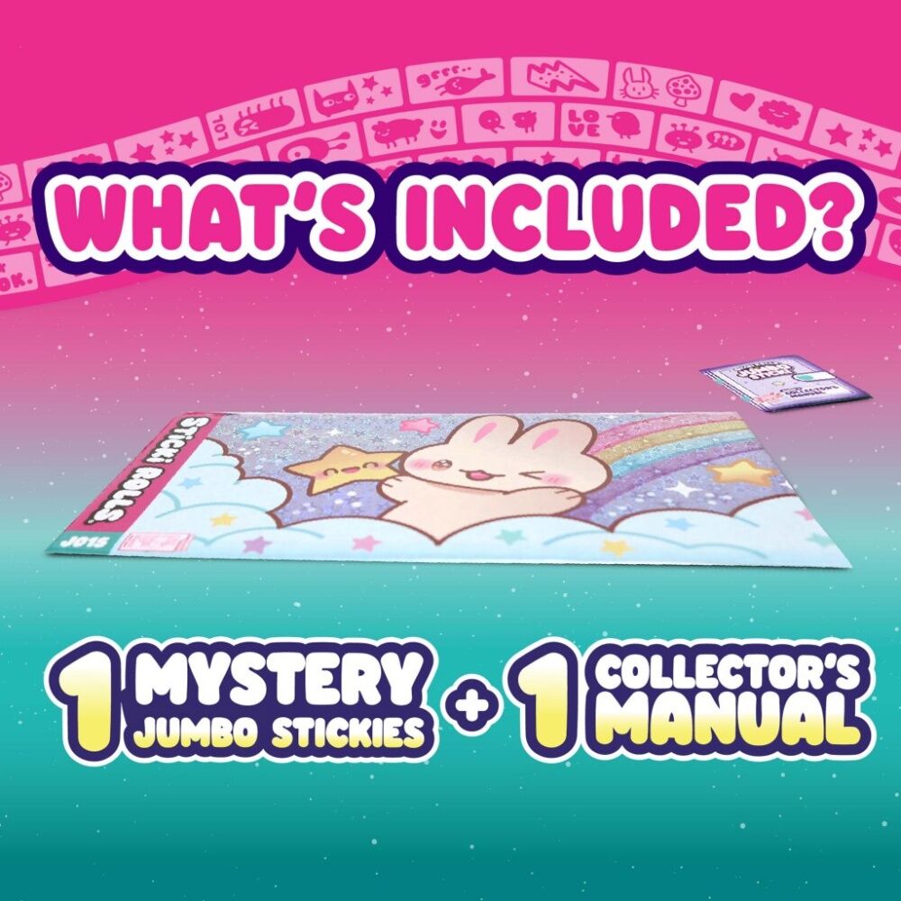 4PK Sticki Rolls Jumbo Capsule Tube Mystery Sticker Assorted