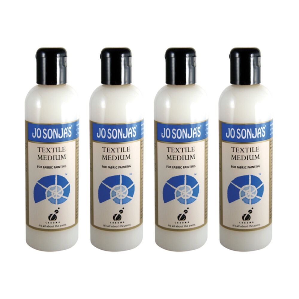 4PK Jo Sonja Medium 250ml Textile Acrylic Paint Art/Craft - Clear