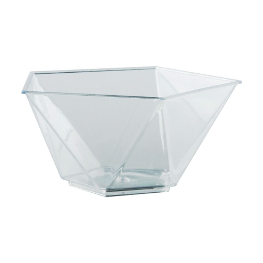 24x 8pc Partyware Mini Dish Small Serving Bowls Set Pentagon 86x83mm Clear