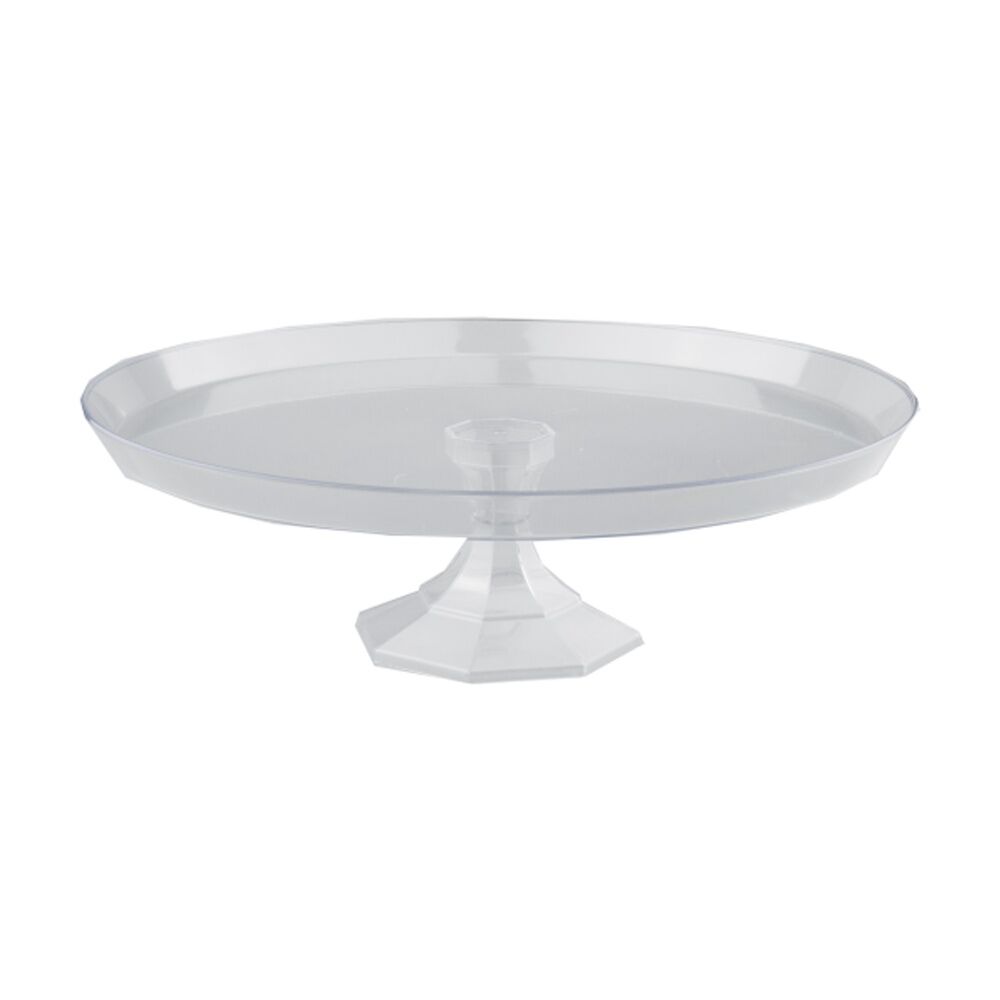 12x Partyware Single Pedestal Cake Stand Party Tableware 295mm Clear