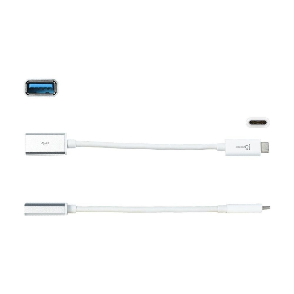2PK J5Create USB-C To USB-A Data Transfer 5Gbps & Charging Adapter 1.5A