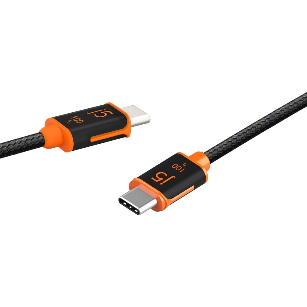 2PK J5Create USB-C-to-USB-C Sync & Fast Charge Braided Cable 100W 1.8m