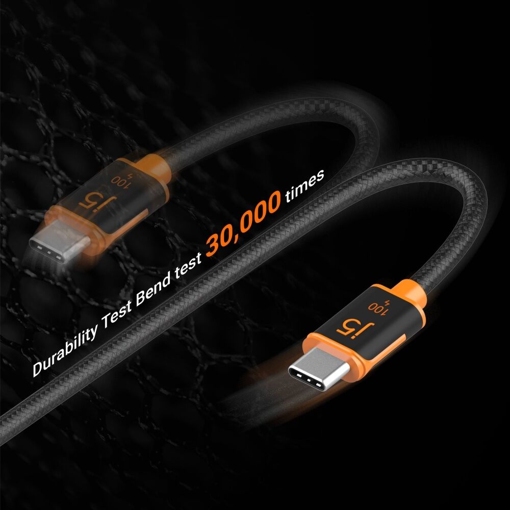 2PK J5Create USB-C-to-USB-C Sync & Fast Charge Braided Cable 100W 1.8m