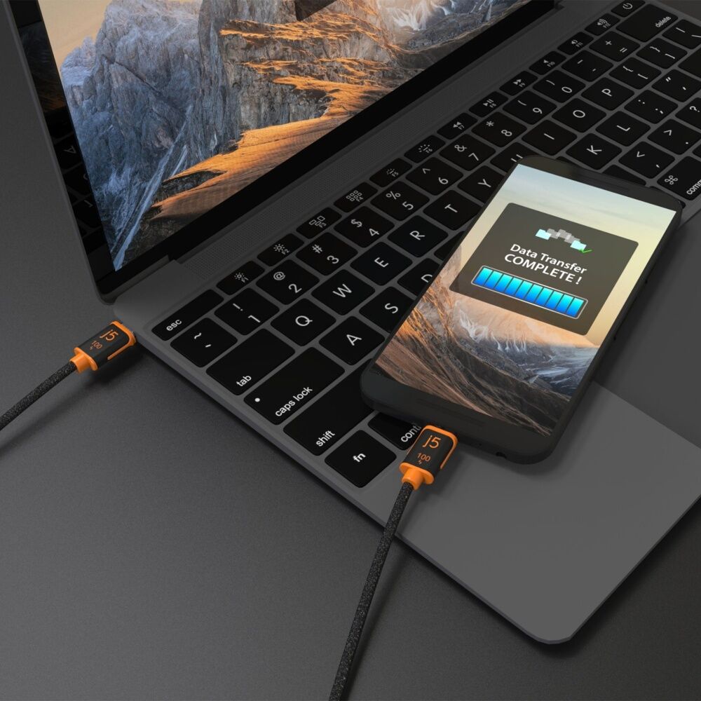 2PK J5Create USB-C-to-USB-C Sync & Fast Charge Braided Cable 100W 1.8m