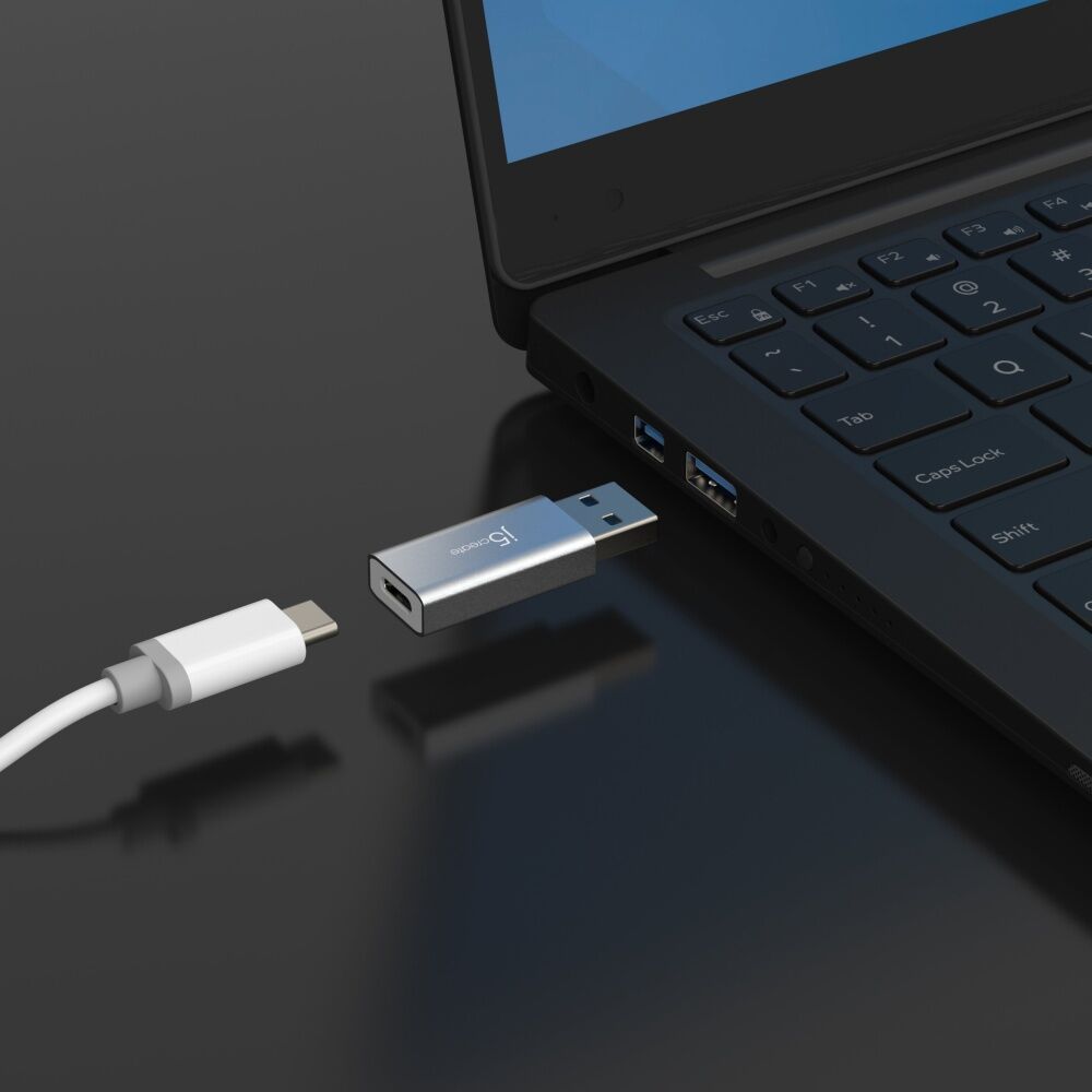J5Create USB-A to USB-C Fast Data Transfer & Charger Adapter  Aluminum