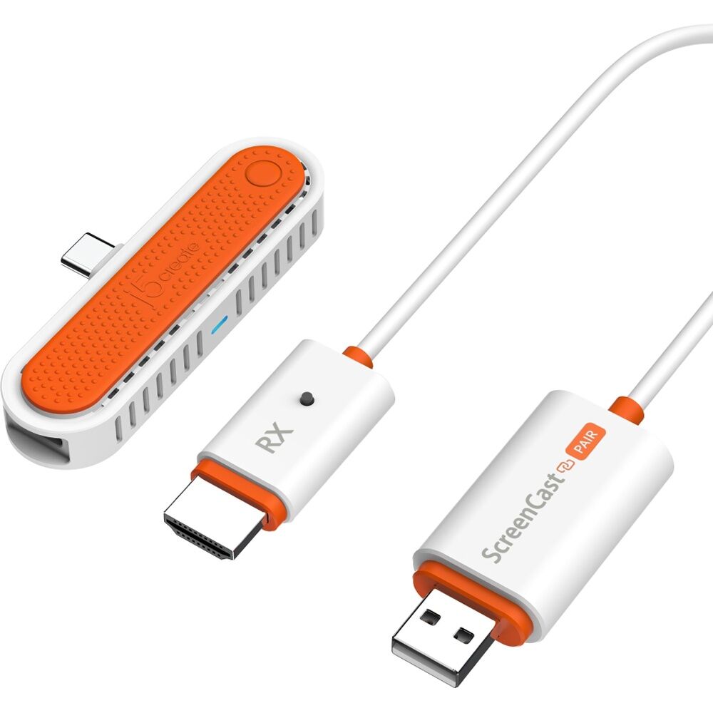 J5Create ScreenCast Wireless Mini USB-C FHD Pass-TH Display W/ Portable Charger
