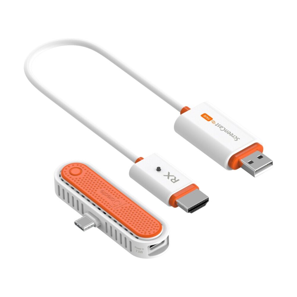 J5Create ScreenCast Wireless Mini USB-C FHD Pass-TH Display W/ Portable Charger
