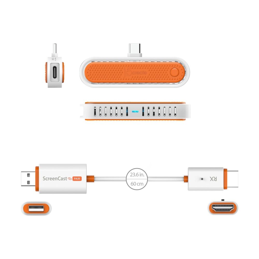 J5Create ScreenCast Wireless Mini USB-C FHD Pass-TH Display W/ Portable Charger
