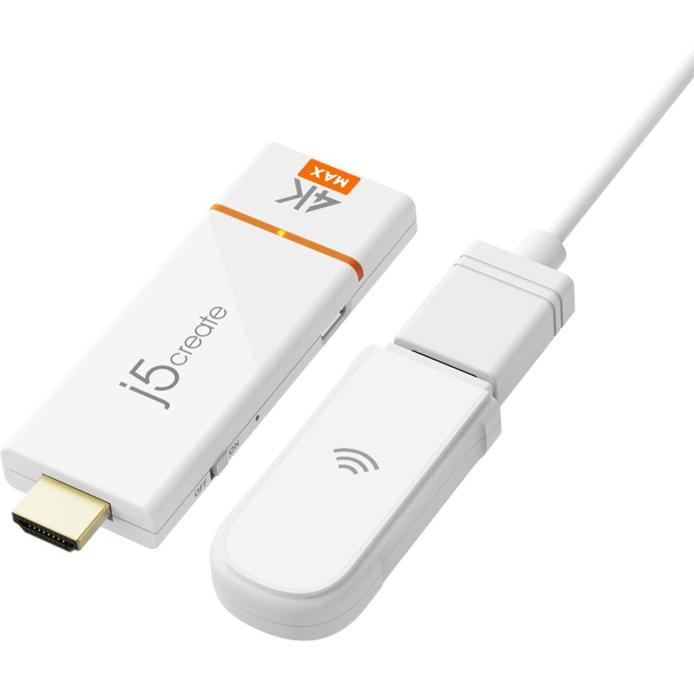 J5Create ScreenCast Wireless 4K Phone/Laptop Casting Display HDMI Adapter White