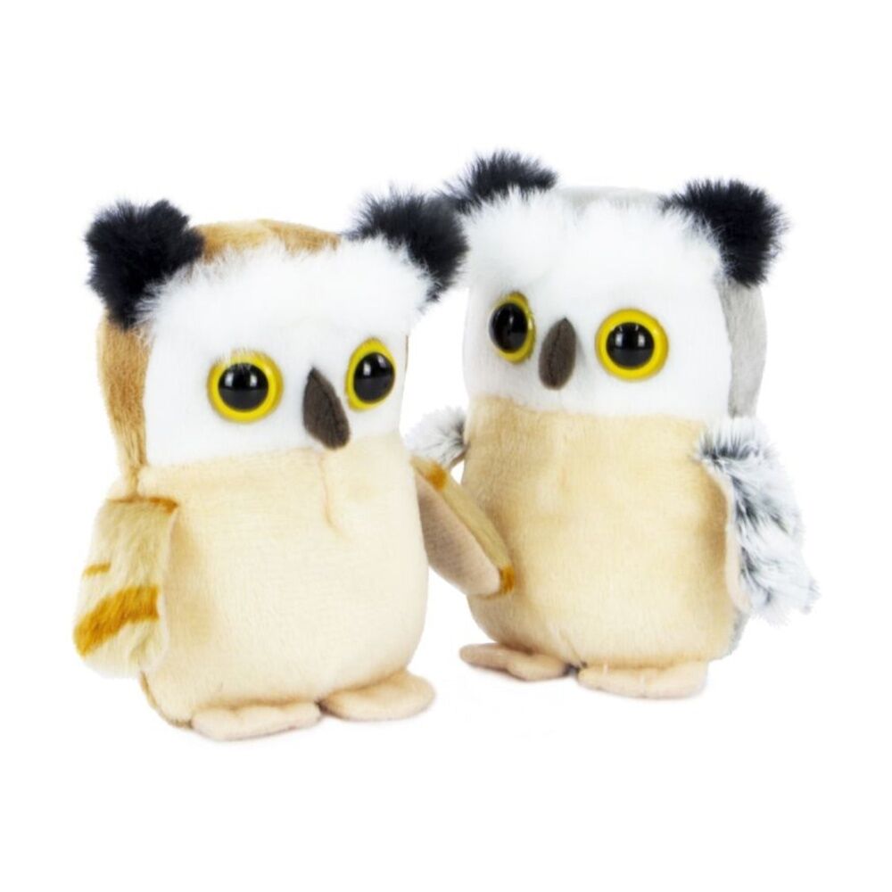 3x Living Nature Little Buddies Owl Soft Animal Kids Plush Toy Brown