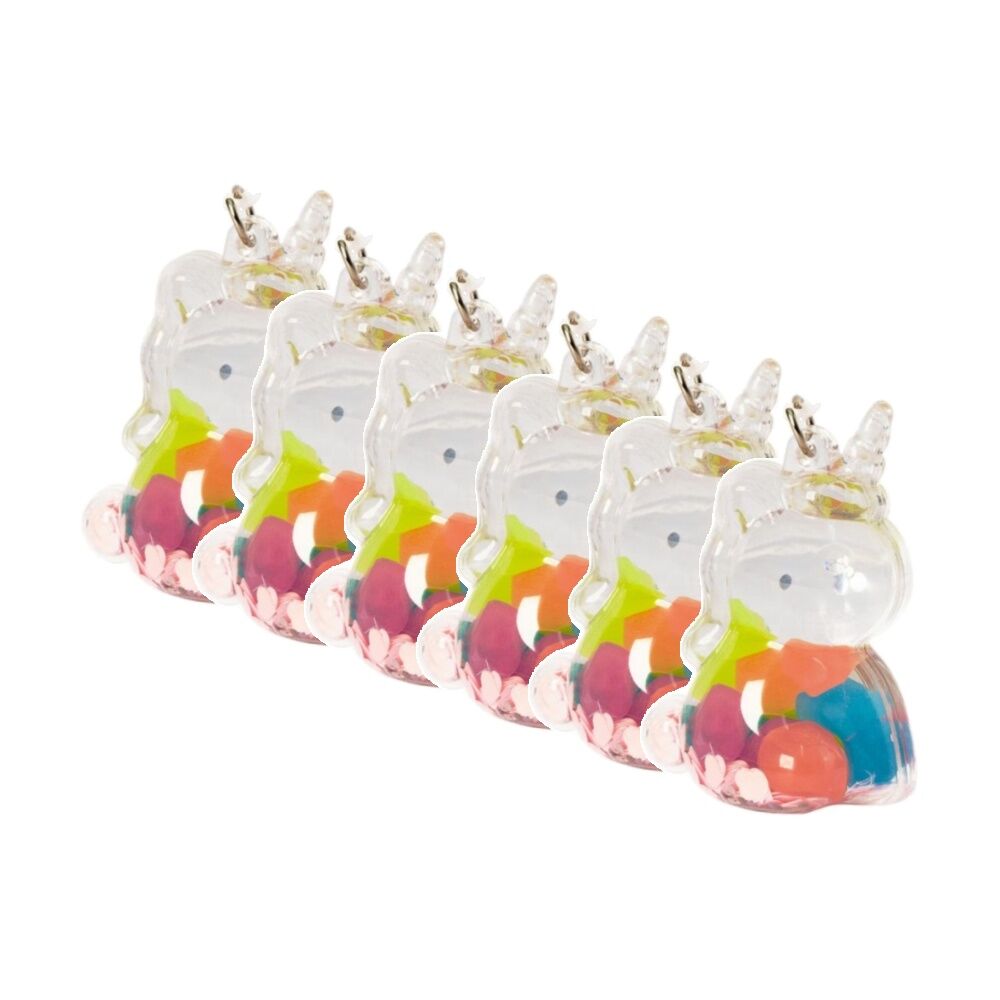 6x Keycraft Glow In The Dark Animal Keychains Unicorn Bear Rabbit Assorted