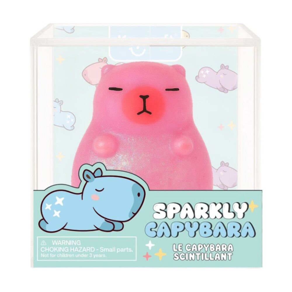 6x Keycraft Glitter Sparkly Capybara Squeezable Sensory Toy Assorted