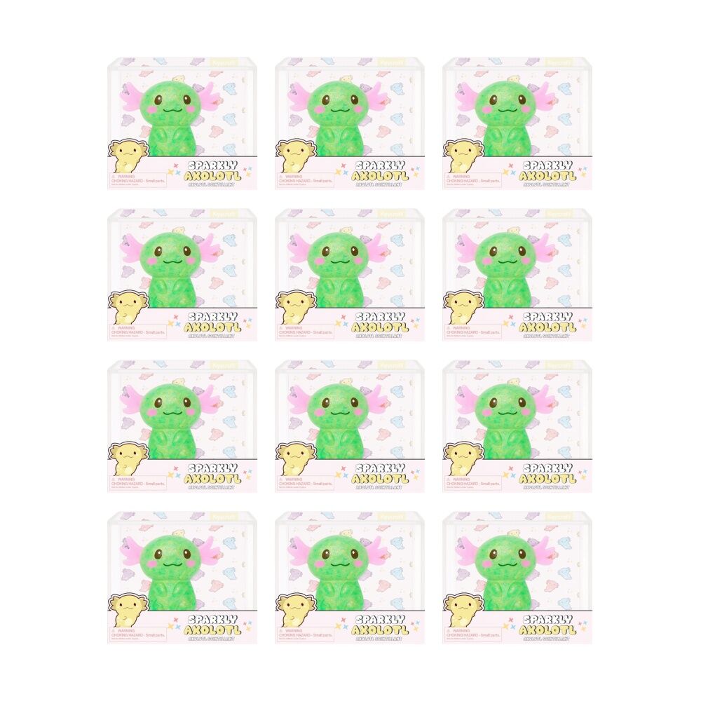 12x Keycraft Glitter Sparkly Axolotl Squeezable Sensory Toy Assorted