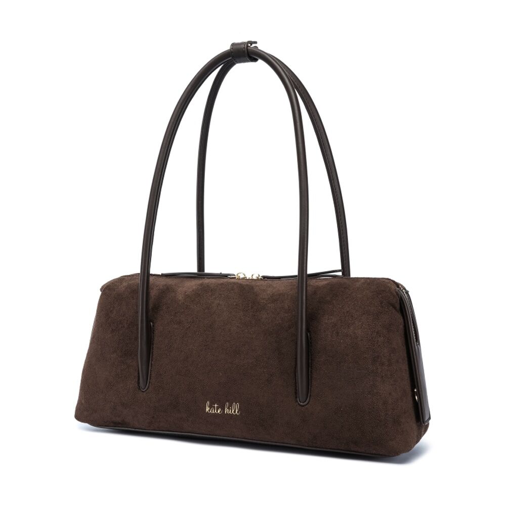 Kate Hill Women's Sadie Vegan Suede Elongated Zip-Closure Shoulder Bag