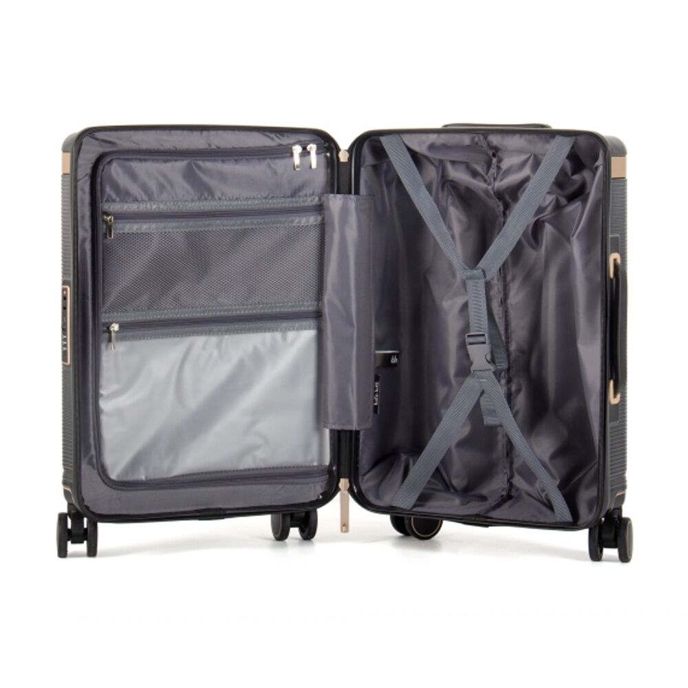 Kate Hill Phoenix Small Luggage Hard Case TSA Lock Travel Black 44L