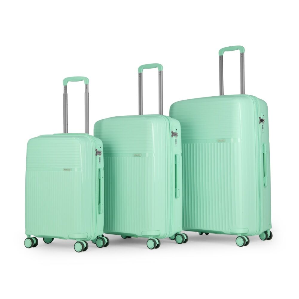 3pc Kate Hill Tribeca Luggage Travel Suitcase Set Lightweight Mint