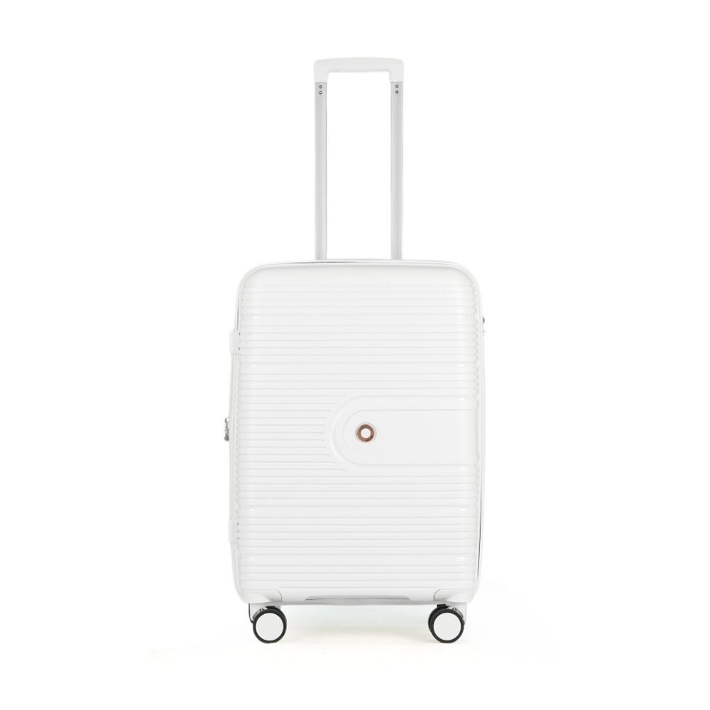 Kate Hill Aspen Medium Luggage Travel Suitcase Lightweight White 64.5x43x27cm