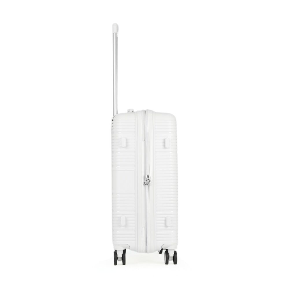 Kate Hill Aspen Medium Luggage Travel Suitcase Lightweight White 64.5x43x27cm