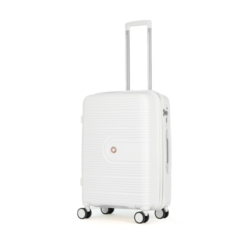Kate Hill Aspen Medium Luggage Travel Suitcase Lightweight White 64.5x43x27cm