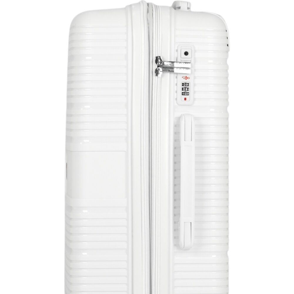 Kate Hill Aspen Medium Luggage Travel Suitcase Lightweight White 64.5x43x27cm