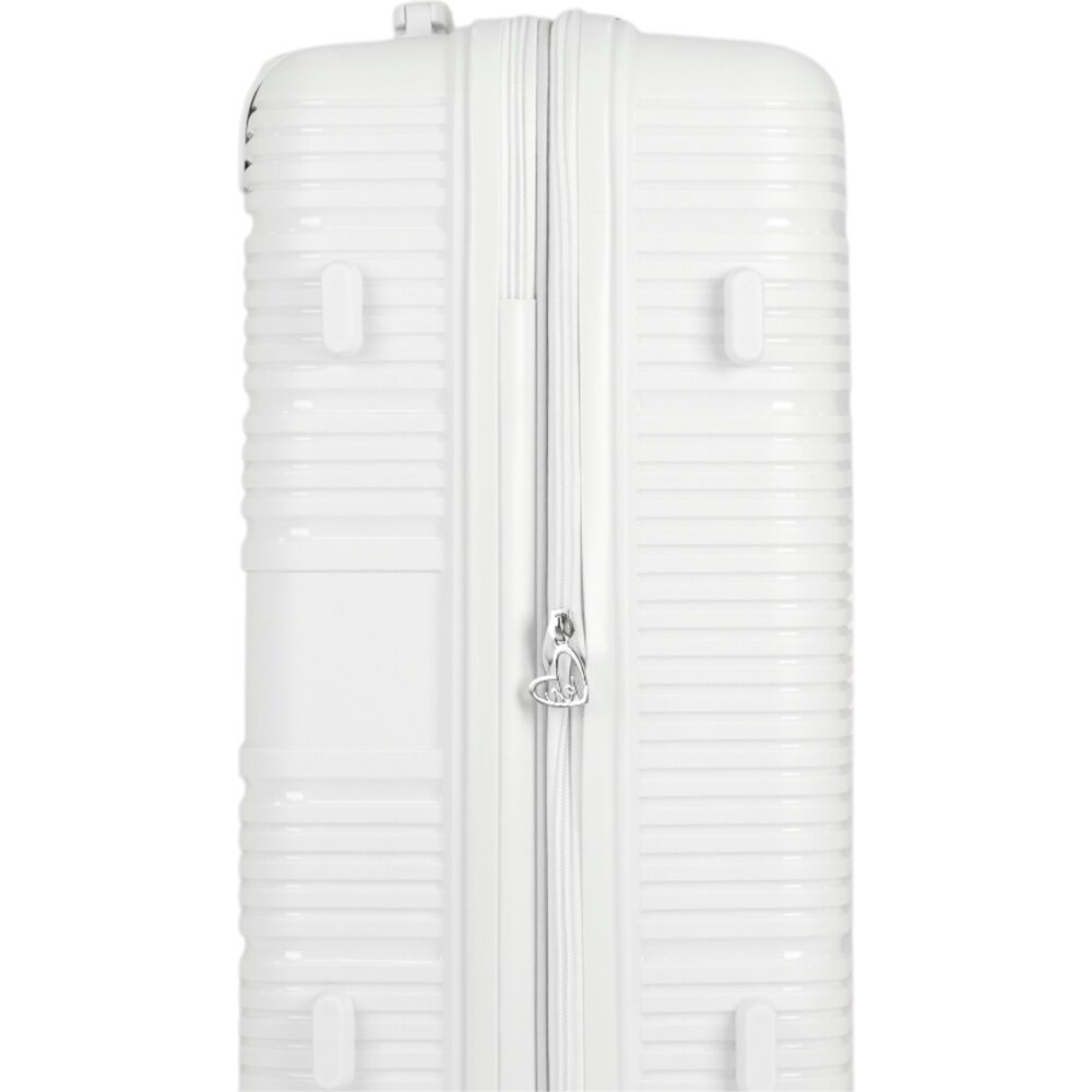 Kate Hill Aspen Medium Luggage Travel Suitcase Lightweight White 64.5x43x27cm