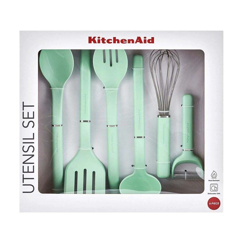 6pc KitchenAid Universal Tool Gadget Nylon Kitchen Cooking Set Spearmint