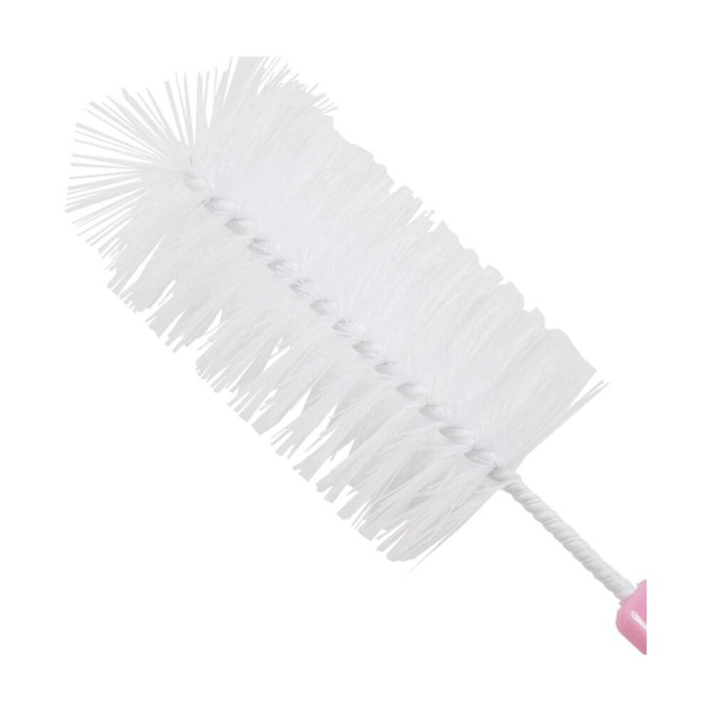 12x 2pc Braz Bottle Cleaning Brush Set W/ Hanging Hook 32cm White/Pink