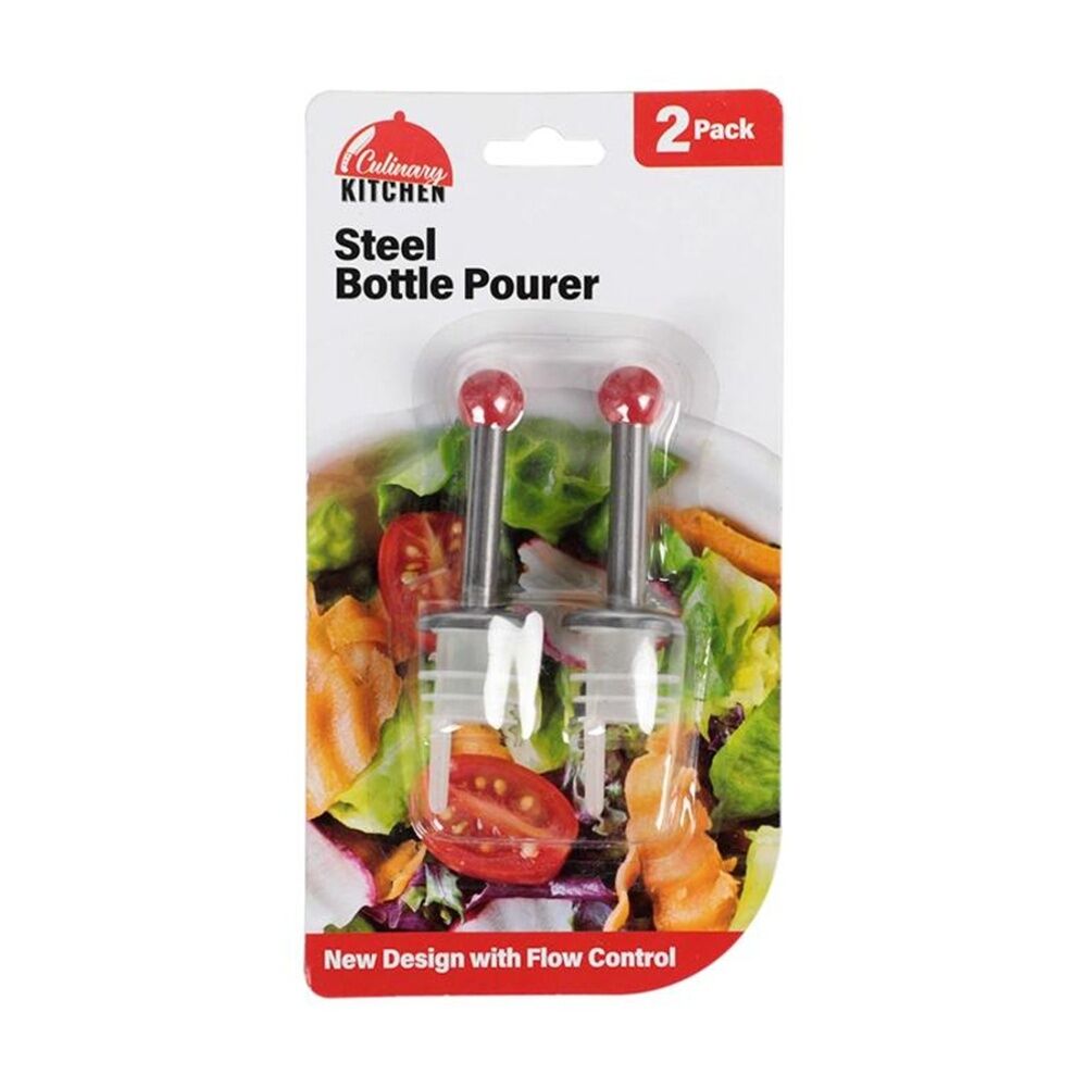 4x 2pc Braz Stainless Steel Bottle Pourer Kitchen Barware Accessory