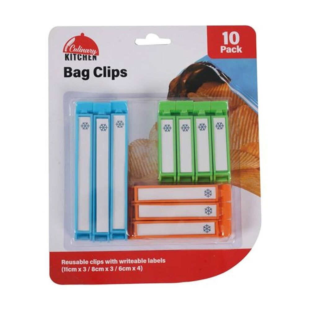 12x 10pc Braz Reusable Food Storage Keep Fresh Bag Clips Blue/Green/Orange
