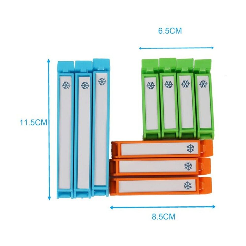 12x 10pc Braz Reusable Food Storage Keep Fresh Bag Clips Blue/Green/Orange