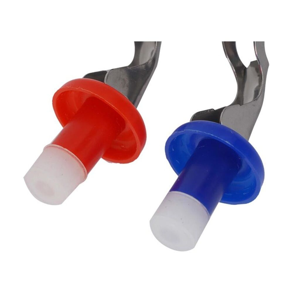 12x 2pc Braz Plastic Bottle Stoppers Drink Sealer Universal Fit Red/Blue