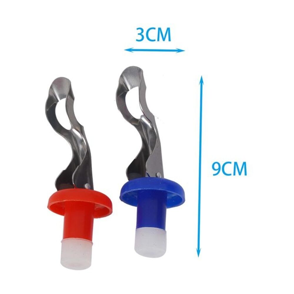 6x 2pc Braz Plastic Bottle Stoppers Drink Sealer Universal Fit Red/Blue