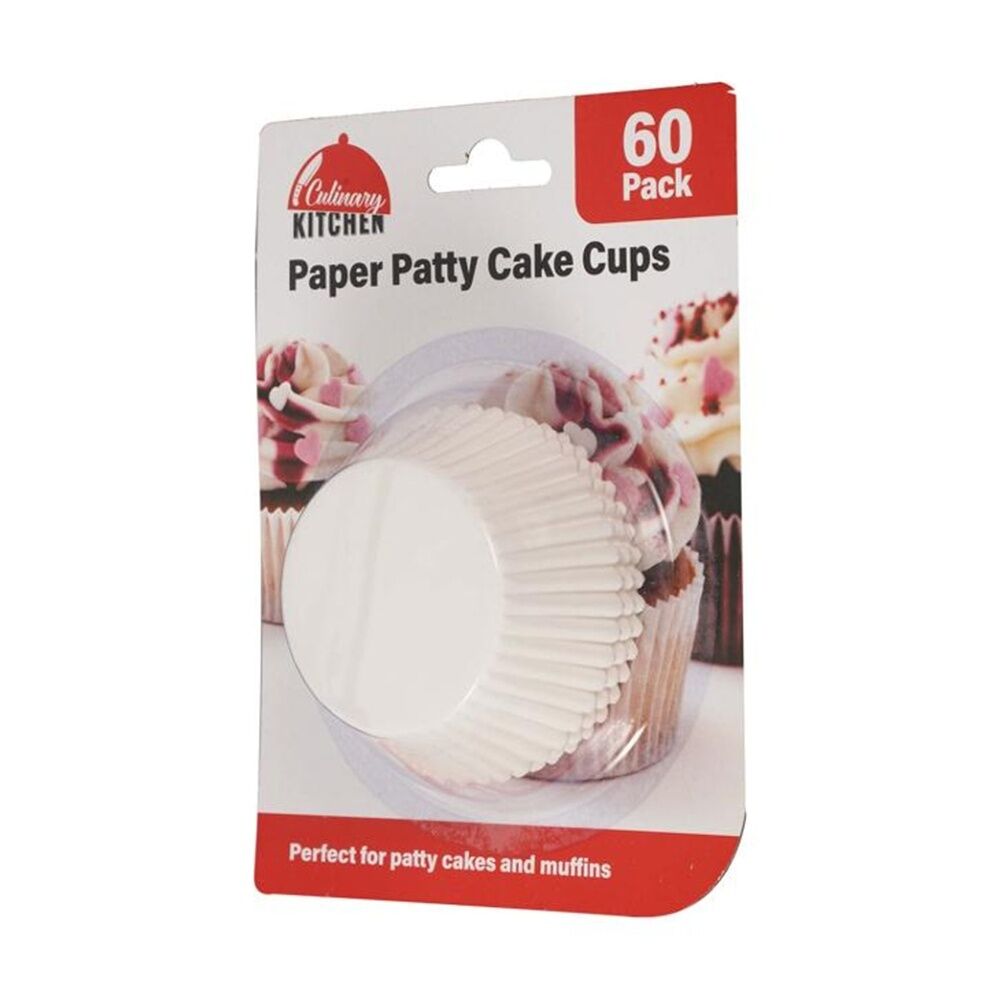 24x 60pc Culinary Kitchen Paper Patty Muffin Cupcake Cups Set White