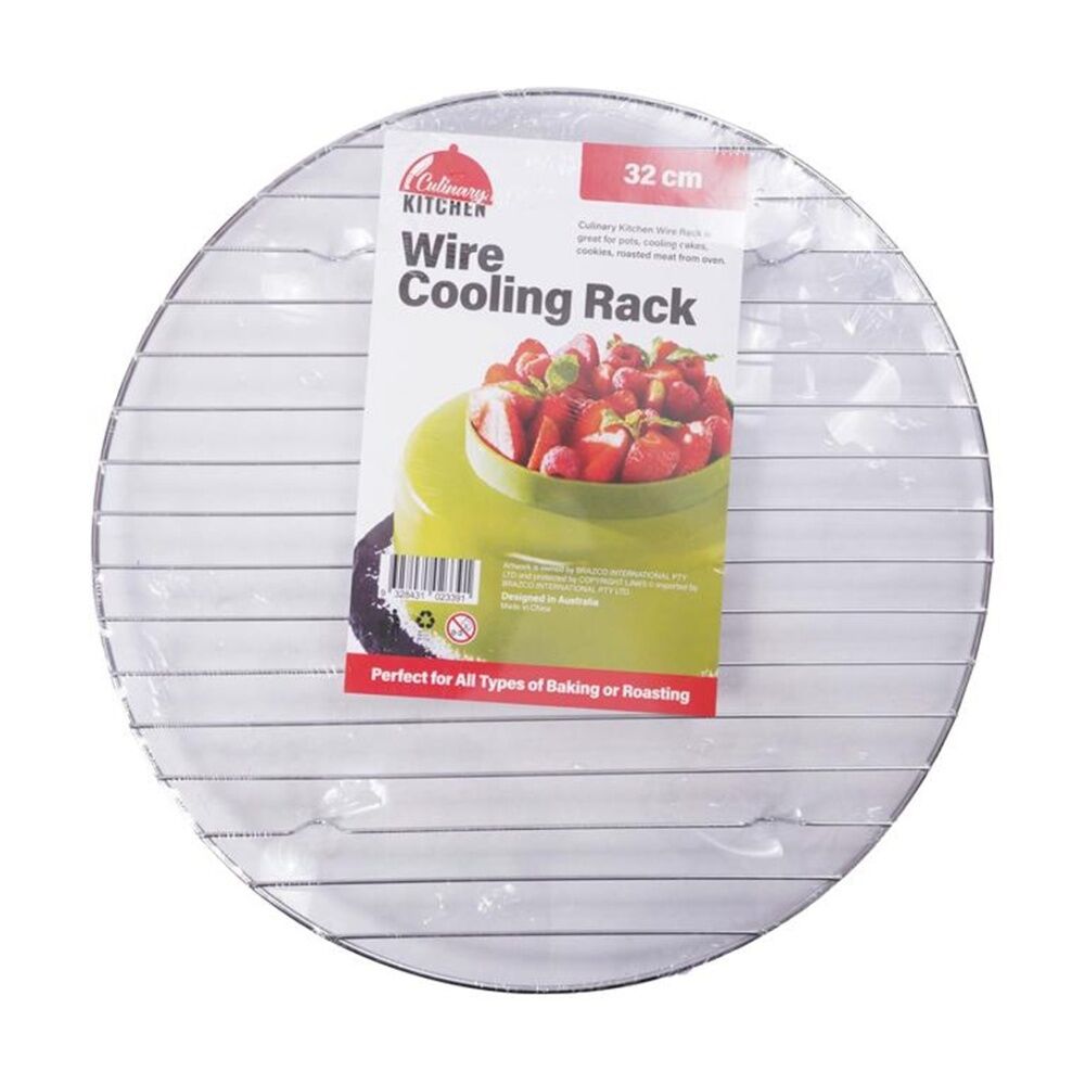 8PK Culinary Kitchen Round Chrome Wire Cake Or Pot Cooling Rack 32cm