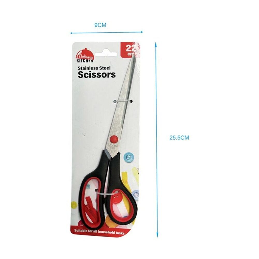 2PK Culinary Kitchen Stainless Steel Scissors W/ Ergonomic Handle 24cm Red/Black