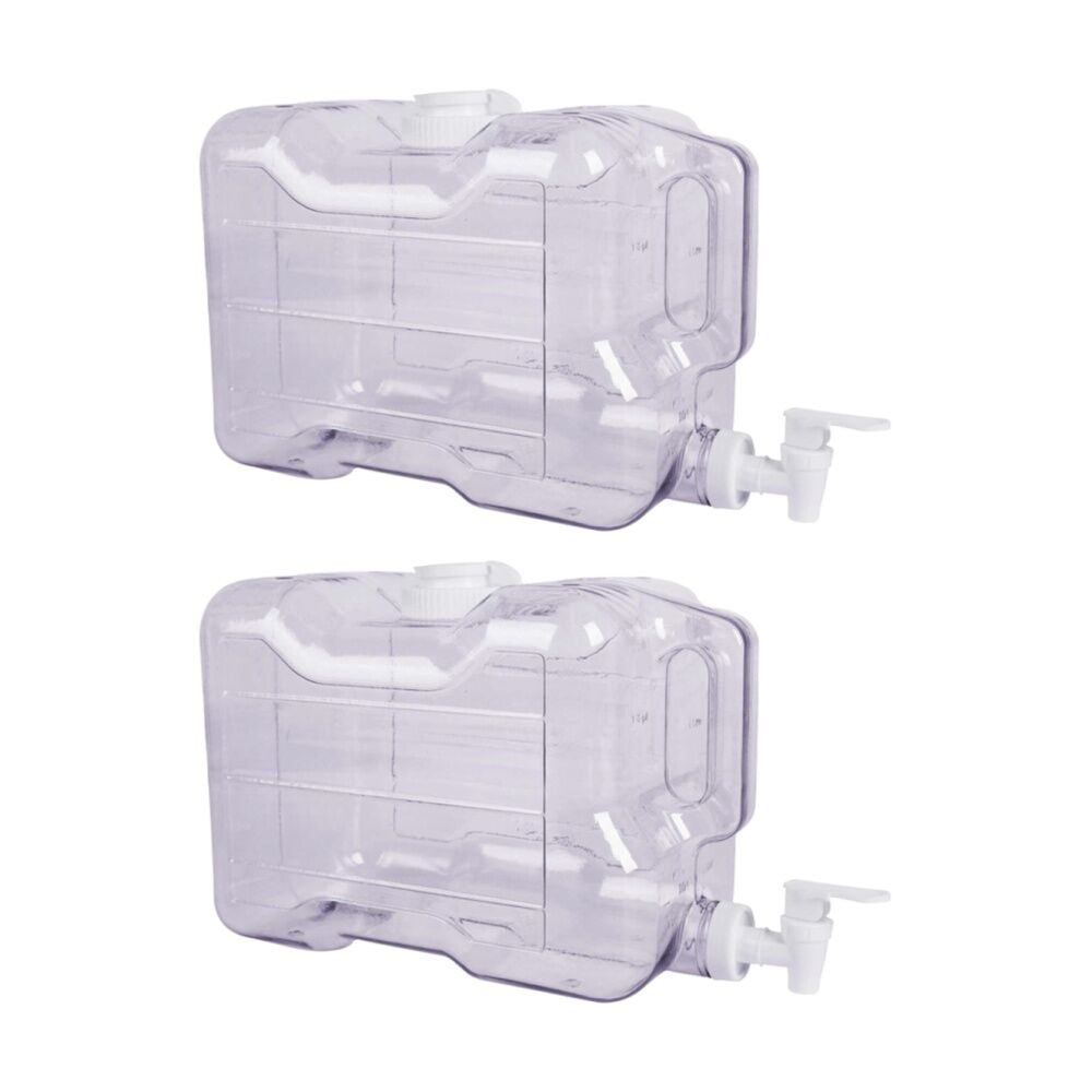 2PK Braz Plastic Water Drinking Dispenser W/ Tap Screw Cap & Carry Handle 7L