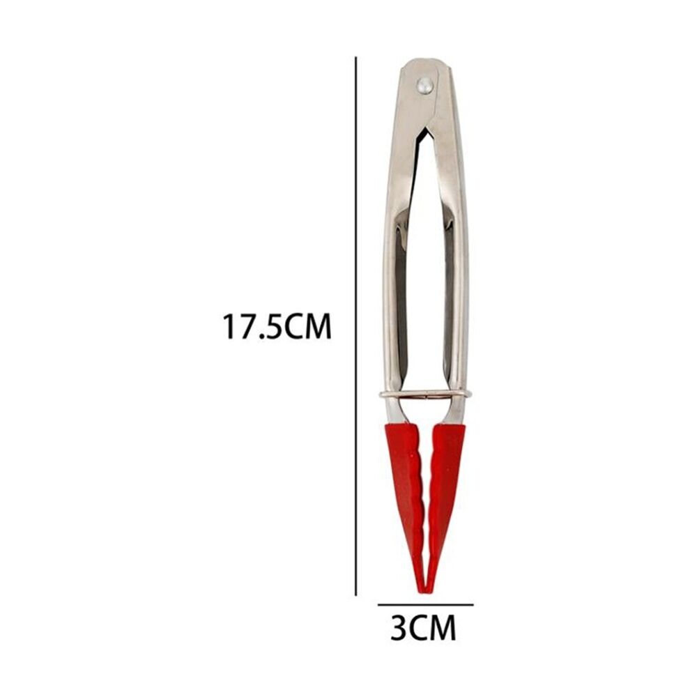 6PK Culinary Kitchen Stainless Steel Tongs W/ Silicone Tip Cooking Utensil 17cm