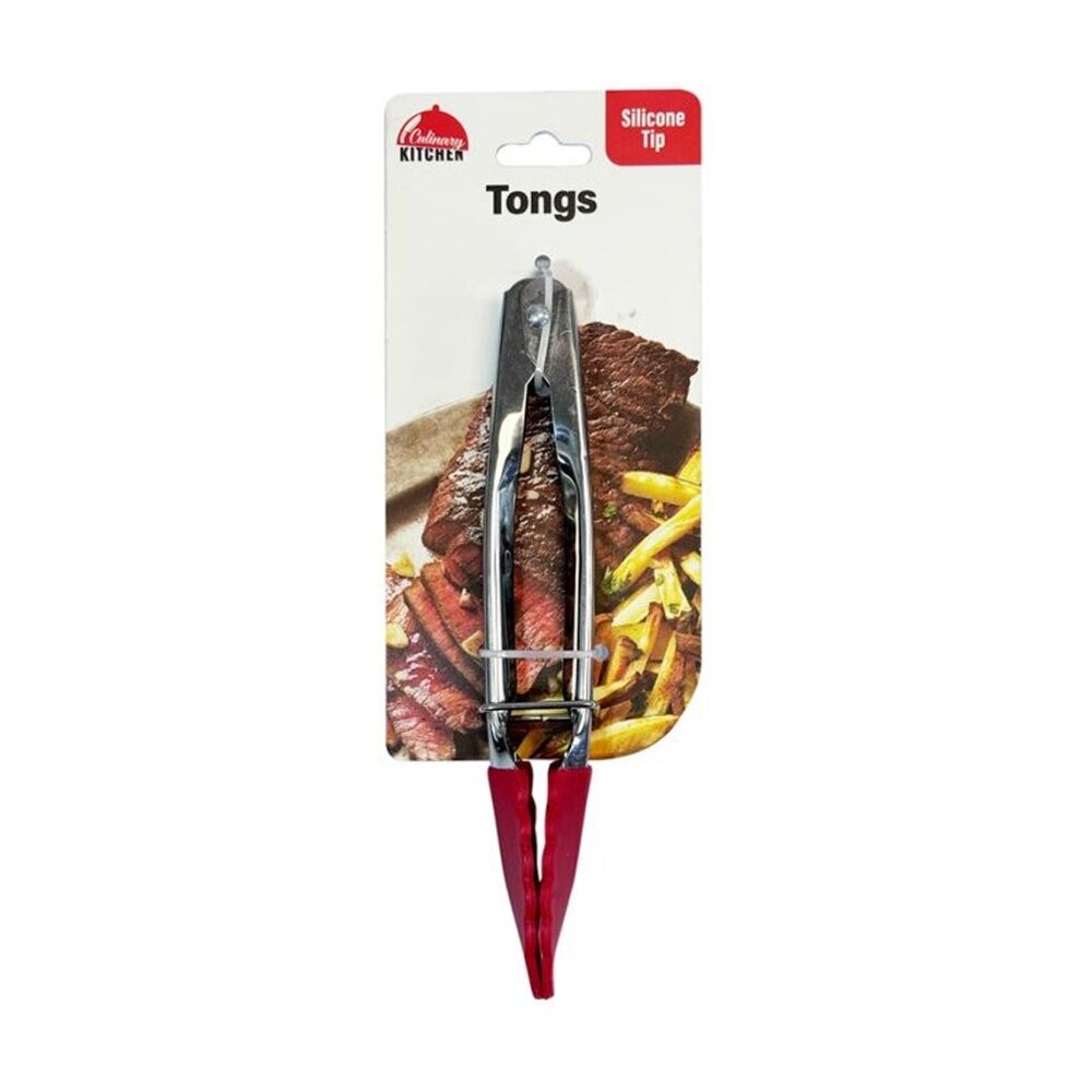 6PK Culinary Kitchen Stainless Steel Tongs W/ Silicone Tip Cooking Utensil 17cm