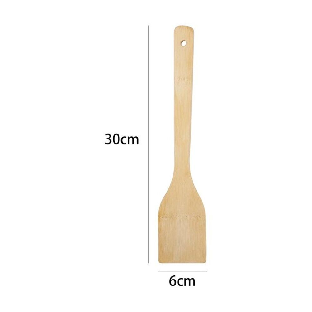 6PK Culinary Kitchen Bamboo Turner W/ Hanging Hole Cooking Utensil 30cm