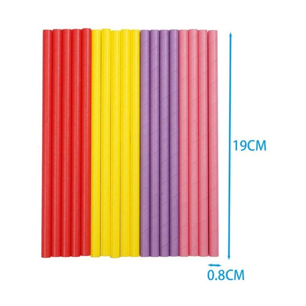 12x 18pc Braz Paper Drinking Straws Set Party Supplies 19cm Multi Colour