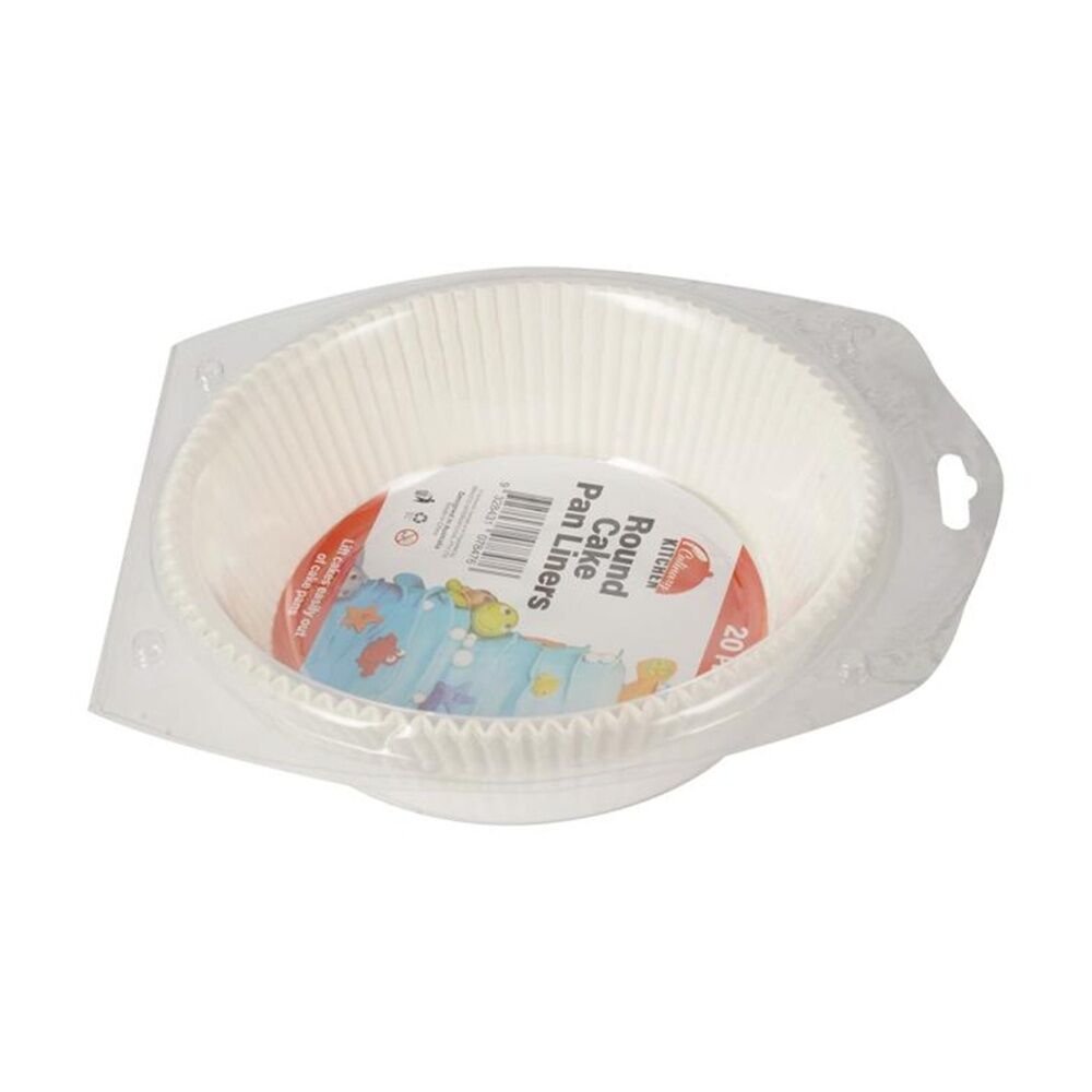 6x 20pc Braz Round Cake Pan Liners W/ Fluted Edge Baking Accessories 24cm White