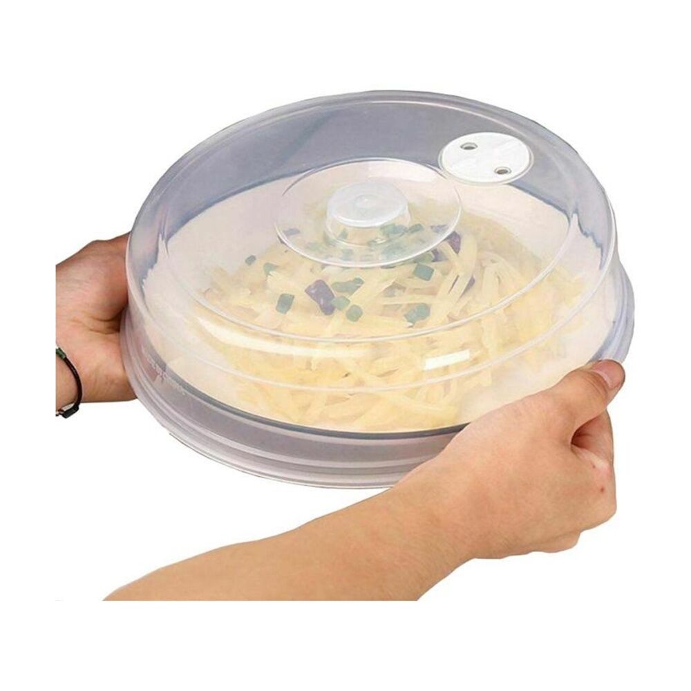 Culinary Kitchen Plastic Vented Microwave Food Cover Lid 27cm Clear